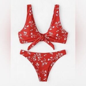 SHEIN Red & White Floral Bikini
